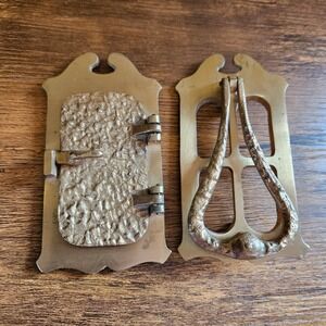 Antique 1920s Speakeasy Brass Miniature Peephole Window Latch and Door Knocker